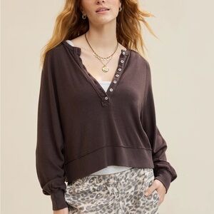 Aerie Happy Snit Henley T-Shirt